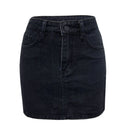 Vintage Denim Mini Skirts for Women Summer Fashion High Waist Straigth Short Faldas Casual Streetwear Classic Jean Skirt