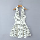 Vestido Feminino Branco com Renda Bordada e Halter - Sem Manga Costas Abertas Sexy Linha A Festa 2025