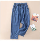 High waisted Jeans For women Summer 2026 New Elastic waisted Loose Washed harem Pants Female Thin Casual Denim Pants With pocket