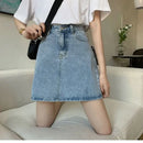 Saia Jeans Feminina Mini com Cintura Alta - Sexy Y2K Verão