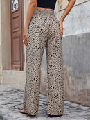 Women's Wide Leg Pants Boho Ditsy Floral Pants Elastic High Waist Loose Spring Summer Beach Vacation Casual Fashion Trousers