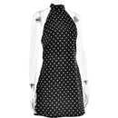 Vestido Mini Feminino com Poa e Halter - Ombro Frio Sexy Costas Abertas Festa Clube