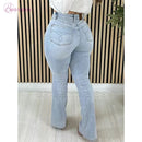 High Waisted Skinny Flare Jeans for Women Tummy Control Butt Lift Stretch Denim Pants Sexy Slimming Straight Leg with Pockets