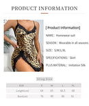Camisola de Cetim com Renda e Estampa de Leopardo - Sleepwear Feminino