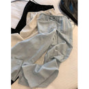 Elegant White Wide Leg Pants Women Fashion Streetwear Linen Black Baggy Pants Summer Korean High Waist Casual Straight Trousers