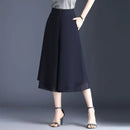 High Waist Wide Leg Pants Women Summer Loose Thin Chiffon Five-Quarter Length Anti-Light Skirt Trendy Casual Trousers