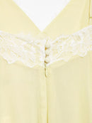 Vestido Curto Feminino Amarelo Chic com Alças e Renda - Sexy Cor Sólida Costas Abertas Praia Férias 2026
