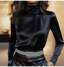 Elegant Long Sleeve Loose Blouse Women 2025 Autumn Winter Ladies Tops Casual