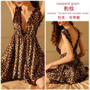 Vestido Feminino com Estampa e Alças de Cetim com Renda - Sexy Decote V Profundo Costas Abertas Elegante Verão