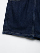 Women Casual Navy Blue Denim Shorts Set V-neck Short Sleeves Cropped Shirt High Waist Solid Color Shorts Skirt Female Suits