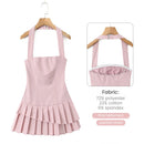 Vestido Feminino Branco com Renda Bordada e Halter - Sem Manga Costas Abertas Sexy Linha A Festa 2025