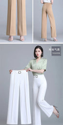 High Waist Wide Leg Pants Women Spring Autumn New Drop Feel Relaxed Straight Suit Pants Fashion Wild Casual Trousers White Black