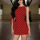 Vestido Mini Feminino Vintage com Poa e Amarrão - Tomara que Caia Sexy Verão Festa