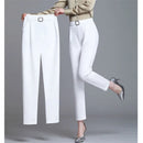 White Pants Women Elastic High-waisted Haren Pants Fashion Wild Professional Suit Pants Office Ladies Trousers Black Khaki Pants