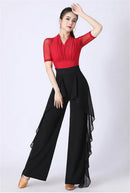 Dance Wide Leg Pants Women's High Waist Pants Lotus Leaf Side Wild Dangling Feel Training Pants 2022 New Dance Female pants