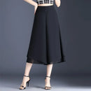 High Waist Wide Leg Pants Women Summer Loose Thin Chiffon Five-Quarter Length Anti-Light Skirt Trendy Casual Trousers