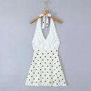Vestido Halter Mini Feminino com Renda e Poá - Elegante, Sexy, Costas Abertas - Verão 2025