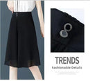 High Waist Wide Leg Pants Women Summer Loose Thin Chiffon Five-Quarter Length Anti-Light Skirt Trendy Casual Trousers