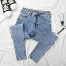 High Waist Slim Fit Women's Jeans Elasticity Pencil Nine Point Pants Spring Autumn Fashion Stylish Casual Comfortable