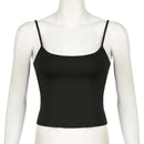Summer Casual Sleeveless Spaghetti Strap Top Women Harajuku All-match Cropped Tops y2k Vintage Clothing