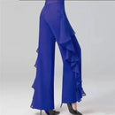 Dance Wide Leg Pants Women's High Waist Pants Lotus Leaf Side Wild Dangling Feel Training Pants 2022 New Dance Female pants
