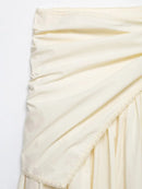 Women MIDI Skirts 2026 Fashion Solid Wrap Drawstring Bow High Waist Pleated Female Elegant Street Skirt Clothes