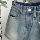 Women's Denim Skirts Vintage High Waisted Slim Fit Washed Jean Mini Skirts for Woman 2025 New Fashion Y2K A-Line Short Skirts