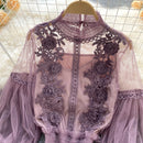 lace puff long sleeve blouse vintage fashion blouses elegant femme blusas korean woman tops women shirts clothing dropshipping