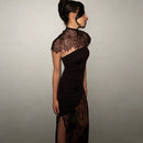 Vestido Feminino Sexy com Renda See Through e Tomara que Caia - Festa Clube Noite