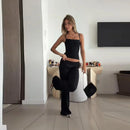 Women's Corset Tops Bandage Stripe Spaghetti Strap Crop Top Square Neck Bodycon Stretch Partywear Chic Lady Sleeveless Clubwear