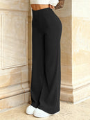 Women's High Waist Wide Leg Pants Casual Loose Solid Color Trousers Soft Comfy Palazzo Pants Fashion Streetwear For Office
