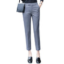 Black Gray Suit Pants Woman High Waist Pants Office  Formal Work Trousers Female Elegant Casual Straight Pants