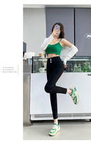 New Women's High Waist Stretch Jeans Blue Black Gray Fashionable and Versatile Multi-button Popular Slim Denim Long Pants Female