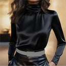 Elegant Long Sleeve Loose Blouse Women 2025 Autumn Winter Ladies Tops Casual