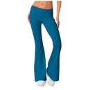 Women Flare Leggings High Waist Wide Leg Yoga Pants Seamless Fitness Workout Tights Gym Sports Trousers Casual Slimming Clothing