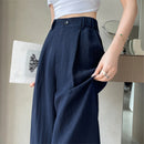 Cotton and Linen Women's Wide Leg Full Pants High Waist Summer Female Elegant Minimalism Straight Loose Trousers 2026 Autumn
