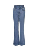 2025 Fashion Straight High Waist Jeans Women Elastic Skinny Denim Pants Y2K Trousers Shaping Butt Lift Slim-fit Jeans Black
