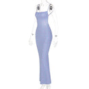 Vestido Longo Feminino Elegante com Alças Finas e Costas Abertas - Festa Y2K