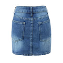 Vintage Denim Mini Skirts for Women Summer Fashion High Waist Straigth Short Faldas Casual Streetwear Classic Jean Skirt