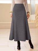 Women Midi Skirt High Waist A line Flowy Style Breathable Fabric Ideal for Casual Streetwear Dates  Classic Colors