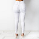 Botvotee Skinny Pencil Jeans for Women High Waisted Casual Elegant Office Denim Pants Blue White Black Elastic Jeans Woman