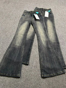Summer High Waist Slim Black Grey Jeans American Style Vintage Long Pants Oversized Washed Denim Flare Pants Women Spring