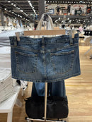 Saia Jeans Feminina Mini Vintage Americana com Cintura Alta - Casual Streetwear