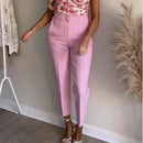 MUJER Office Wear High waist Pants for Women Formal Pants Office outfits Pencil Trousers Black Pink White Fashion Ladies Pants