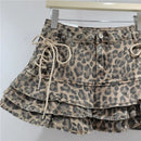 Y2k Denim Sexy Pleated Ruffle Mini Skirts for Women Summer 2025 New Fashion Lace-up Slim Low Waist Vintage Jean Short Skirt