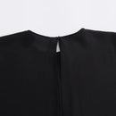 Ladies Elegant Asymmetric Lace Hem Black Blouse Chic O-neck Long Sleeve Loose T-shirt Tops 2026 New Spring Women's Blouse