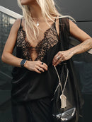 Lace Blouse Shirt Women Tops Summer High Quality Spaghetti Strap Blouse Shirt Elegant Simple Lady Basic Solid Sleeveless Blusa