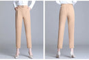 White Pants Women Elastic High-waisted Haren Pants Fashion Wild Professional Suit Pants Office Ladies Trousers Black Khaki Pants