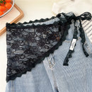 2025 HOT SALE! Y2K Women Lace Tulle Bandage Skirt Stacked Lace Half Skirt Layering Small Butt Curtain Flower Triangle Hair Scarf