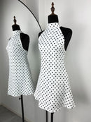 Vestido Mini Feminino com Bandagem e Patchwork Contrastante - Sexy Cintura Alta Verão